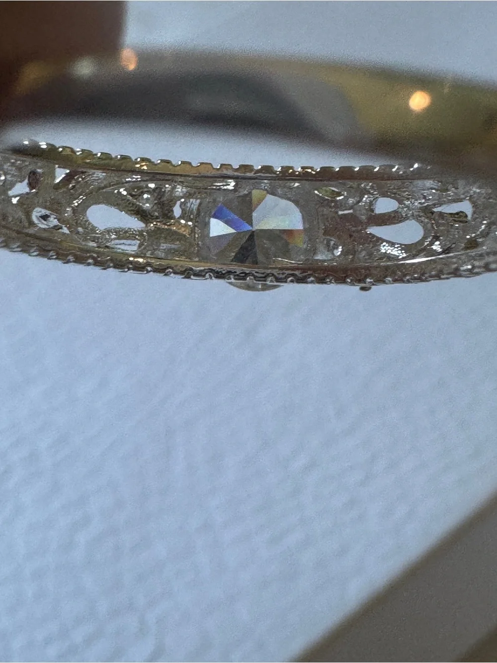 ✨Pristine 925 Sterling Silver Vintage Filigree Grade A Moissanite Ring-0.25 CT!